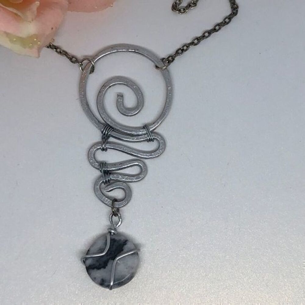 Large Lightweight Swirl Aluminum Wirework Pendant